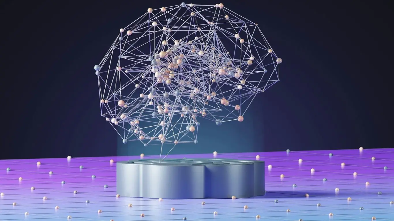 Vernetztes digitales Gehirn als Symbol für künstliche Intelligenz